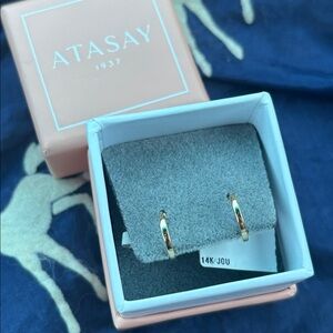 Brand New 14K Solid Gold Huggie Hoop Earrings 10mm Cartilage Piercing 14K Yellow